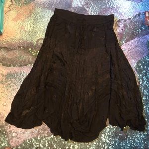Black Embroidered Handkerchief Skirt